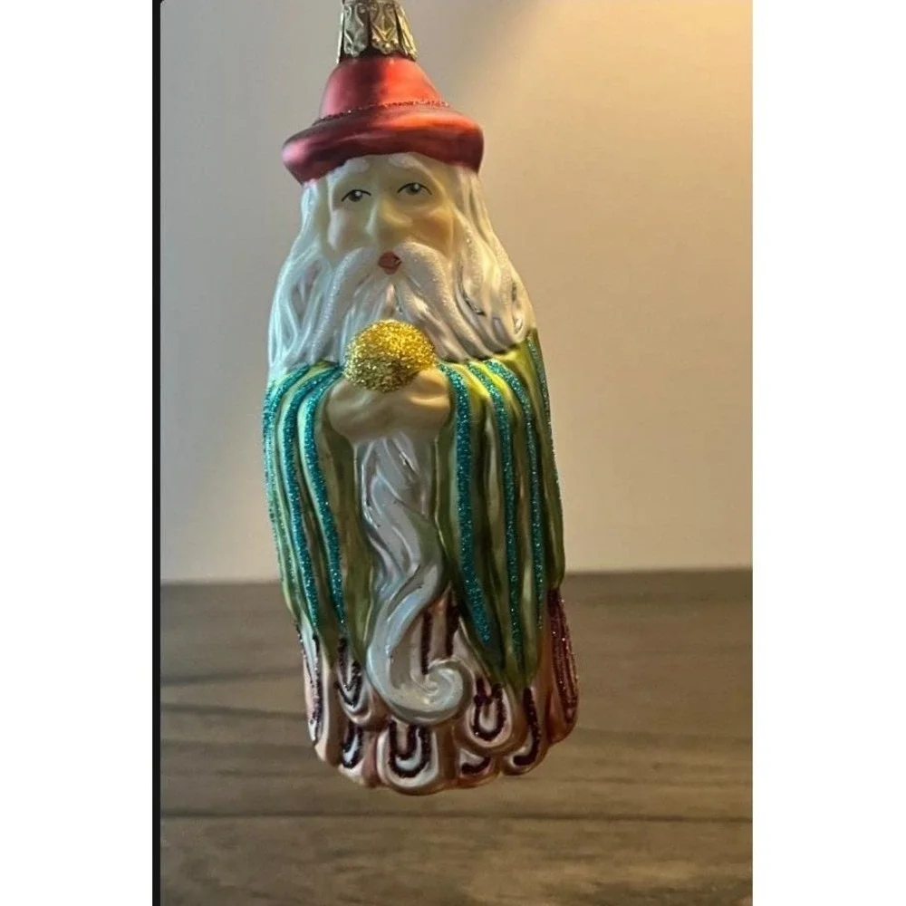 Inge-Glas Germany Hand Blown Glass Santa Christmas Ornament 6